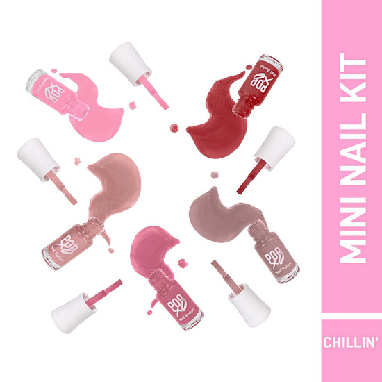 MyGlamm Popxo Makeup Collection - Mini Nail Kit 3 ml - Chip-Resistant Nail Polishes