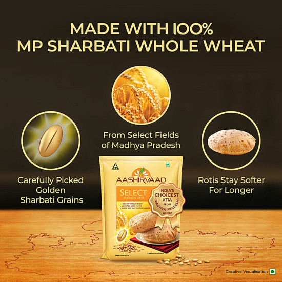 Aashirvaad Select Sharbati Atta - Premium Quality Wheat for Soft & Fluffy Roti