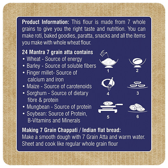 24 Mantra Organic 7 Grain Atta - Nutrient-Rich Multigrain Flour