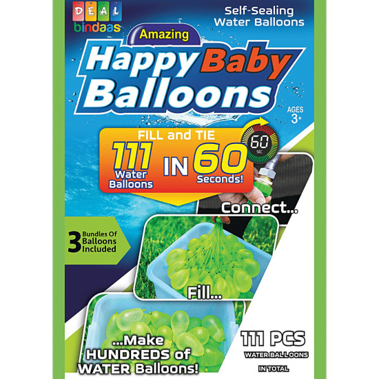 DealBindaas Holi Color/Gulal Magic Splash Water Balloon - Easy Fill 111 pcs
