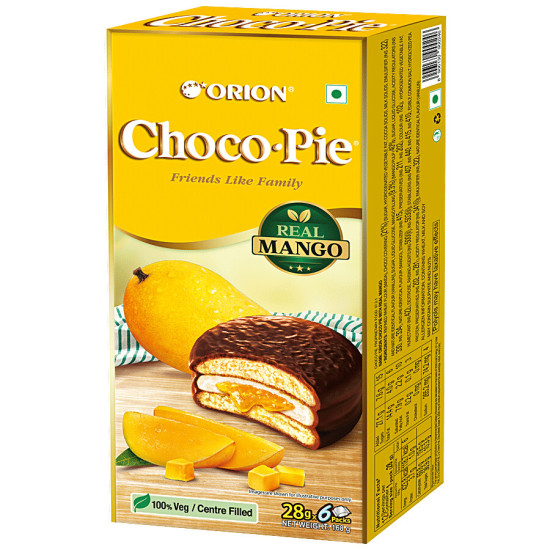 Orion Choco Pie With Real Mango - Delightful Mango Filling