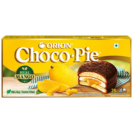 Orion Choco Pie With Real Mango - Delightful Mango Filling