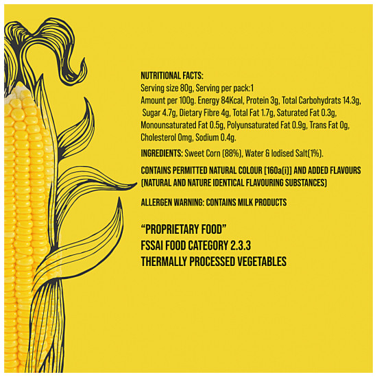 4700BC Sweet Corn - Butter, Ready To Eat, Nutritious Snack
