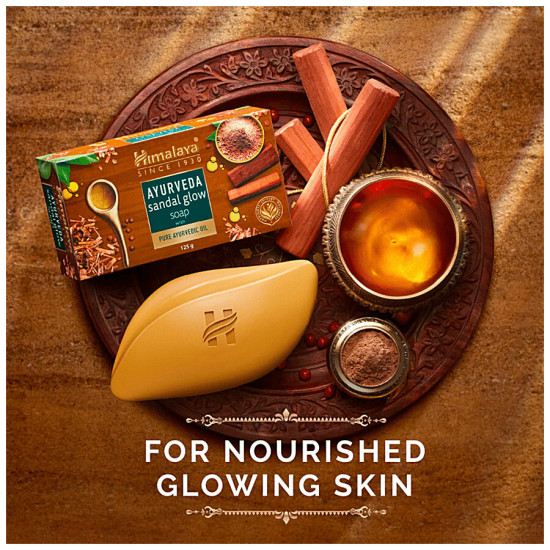 Himalaya Ayurveda Sandal Glow Soap 125 g - Pure Sandalwood for Radiant Skin