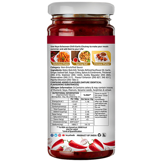 Keya Schezwan Chilli Garlic Chutney - Enhance Your Culinary Experience