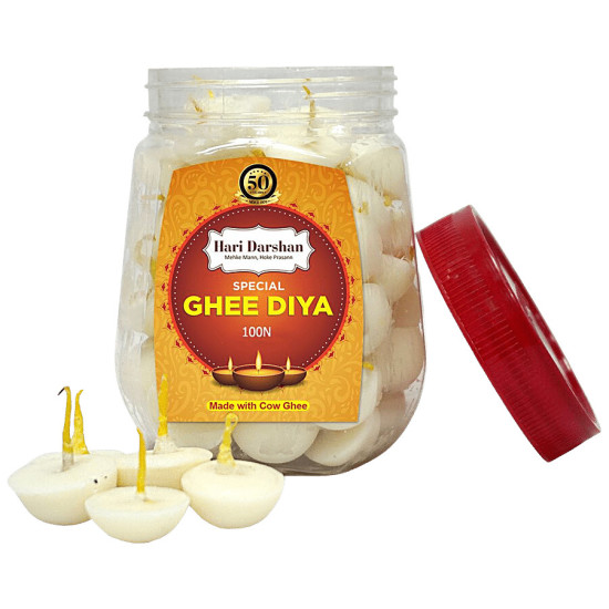 Hari Darshan Special Ghee Diya Battis - Ready To Use, Burns Up To 25 Minutes