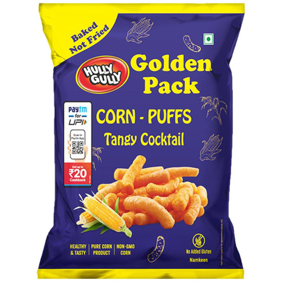 Hully Gully Corn-Puffs - Tangy Cocktail, Baked Snack, 120 G