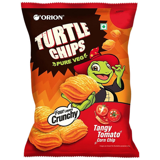Orion Turtle Chips Tangy Tomato Corn Chip - Four Layer Crunchy Snack