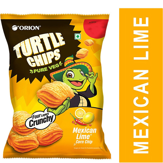 Orion Turtle Chips Mexican Lime Corn Chip - 100% Veg Party Snack