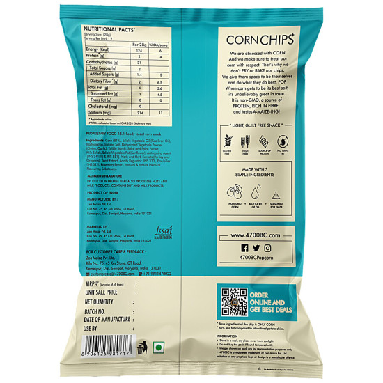 4700BC Corn Chips+ Salt & Truffle - Popped, Not Fried