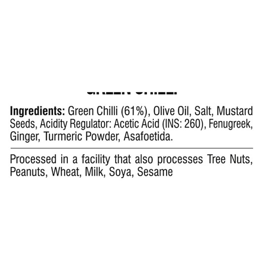 ADF Soul Olive Oil Pickle - Green Chilli 265 g - Fiery Condiment