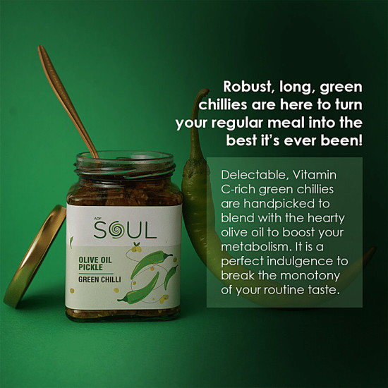 ADF Soul Olive Oil Pickle - Green Chilli 265 g - Fiery Condiment