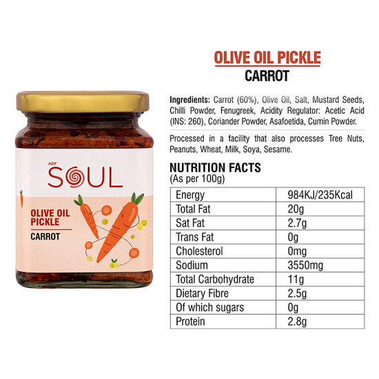 ADF Soul Olive Oil Pickle - Carrot 265 g - Tangy Delight