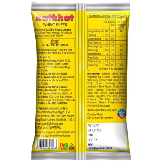 Crax Natkhat Classic Wheat Puffs Namkeen - Light & Crunchy Snack