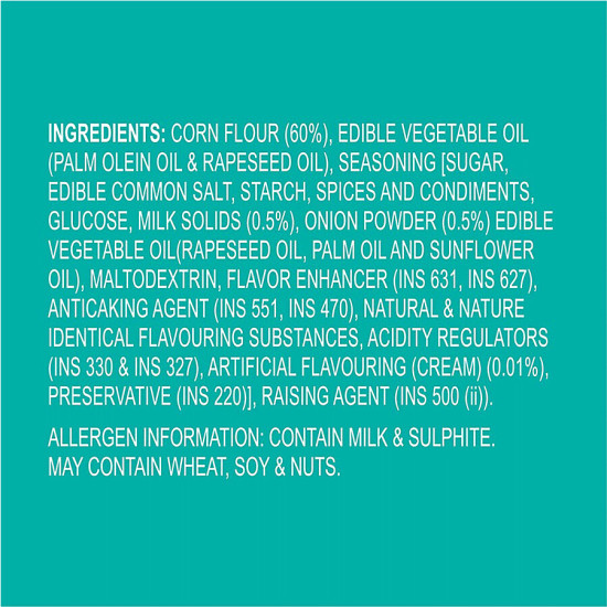 Orion Turtle Chips - Sour Cream & Onion 70 g - Crispy Corn Snack