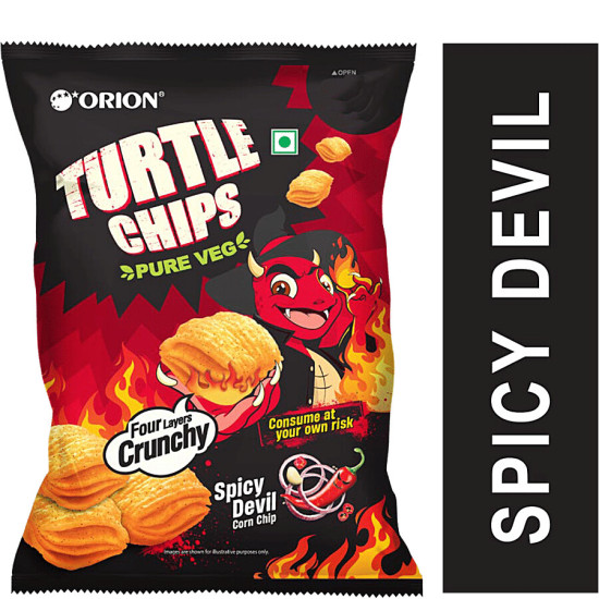 Orion Turtle Chips - Spicy Devil 70 g - Bold Spicy Flavor