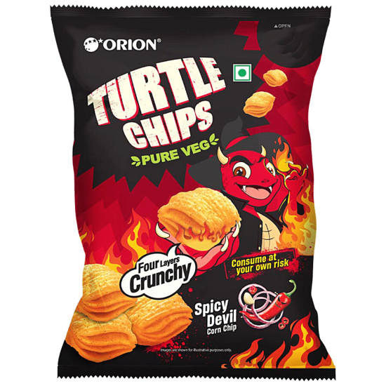Orion Turtle Chips - Spicy Devil 70 g - Bold Spicy Flavor