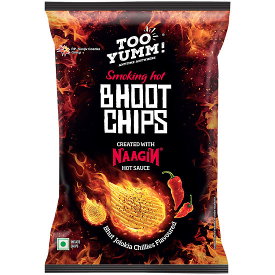 Too Yumm! Bhoot Potato Chips - Bhut Jolokia Chillies Flavour with Naagin Hot Sauce