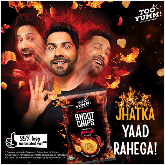 Too Yumm! Bhoot Potato Chips - Bhut Jolokia Chillies Flavour with Naagin Hot Sauce