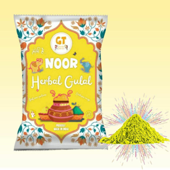 GT Colourful Holi Noor Herbal Gulal - Yellow 100 g - Eco-friendly & Skin-friendly
