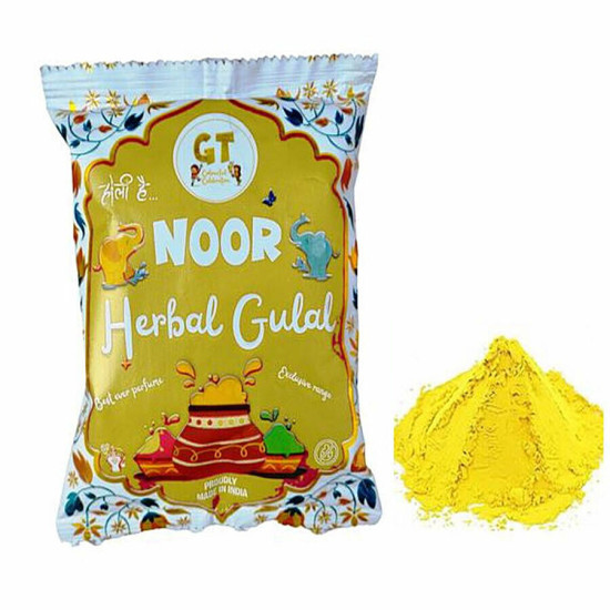 GT Colourful Holi Noor Herbal Gulal - Yellow 100 g - Eco-friendly & Skin-friendly