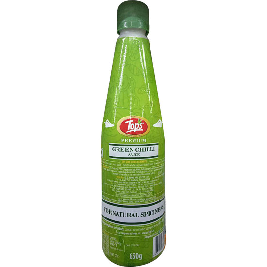 Tops Green Chilli Sauce 650g - Authentic Spicy Flavor