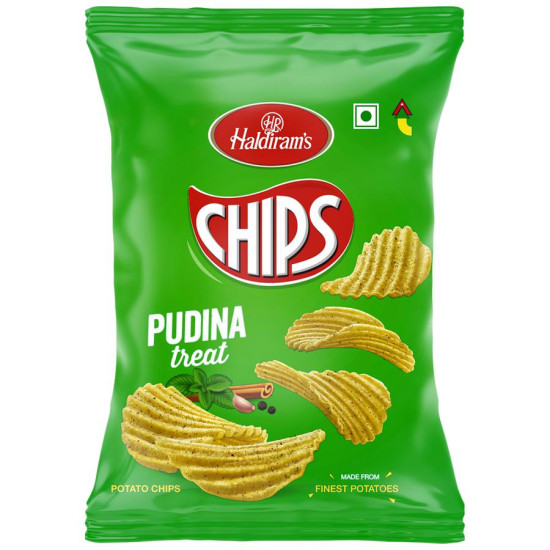 Haldirams Chips - Pudina Treat, 55 G Pouch - Refreshing Pudina Flavor