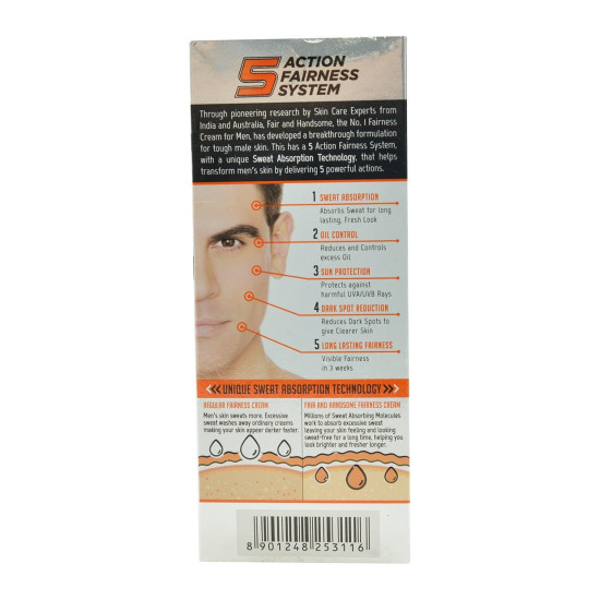 Emami Fair And Handsome Fairness Cream For Men, 60G - Instant Fairness Solution