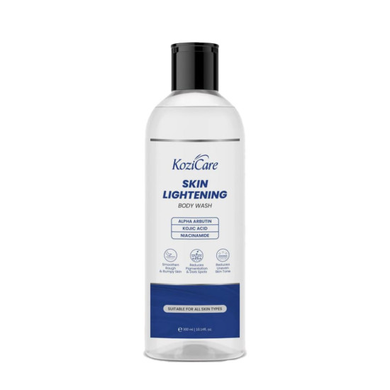 Kozicare Soap Skin Lightening Body Wash Gel | Alpha Arbutin, Niacinamide & Kojic Acid Body Wash | Helps Reduces Pigmentation, Dark Spots & Uneven Skin Tone | Body Wash for Men & Women - 300 Ml