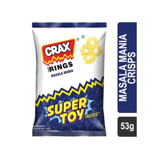 Crax Corn Rings Masala Mania Crisps 53g - Delicious Masala Flavor