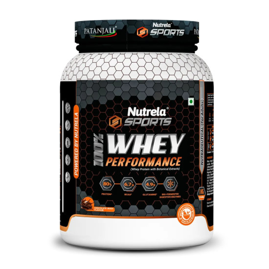 Patanjali Nutrela 100% Whey Performance – Premium Ultra-Filtered Protein Blend | Irish Chocolate Flavour – 1kg Protein with Hadjod, Spinach, Shiitake, Corn & Rosehip | Fast Recovery, Stamina, Energy
