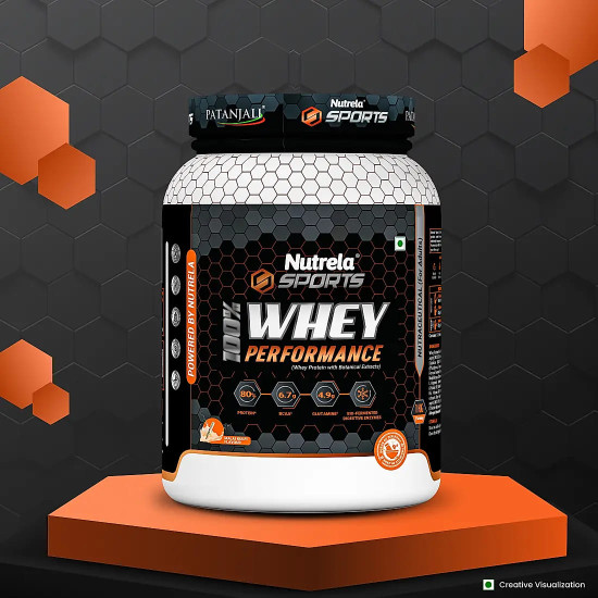 Patanjali Nutrela 100% Whey Performance – Malai Kulfi Flavor (1kg) | Ultra-Filtered Whey Protein Blend with Bio-Fermented Enzymes