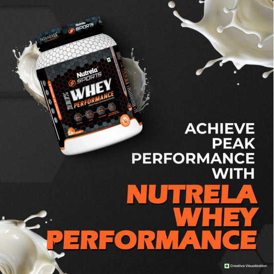 Patanjali Nutrela 100% Whey Performance – Malai Kulfi Flavor (1kg) | Ultra-Filtered Whey Protein Blend with Bio-Fermented Enzymes