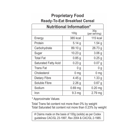 Patanjali Corn Flakes 875 g - Nutritious Breakfast Cereal