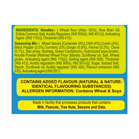 Patanjali Atta Noodles Desi Masala 60g - Authentic Indian Flavor