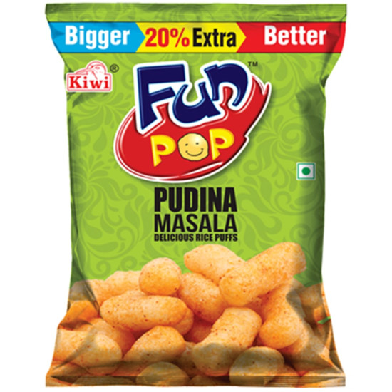 Fun Pop Pudina Masala Rice Puffs - Crispy & Flavorful Snack Fun Pop Pudina Masala Rice Puffs - Crispy & Flavorful Snack