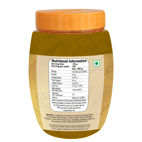 Patanjali Ginger Pickle 500 g - Authentic Indian Flavor