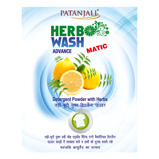 Patanjali Herbo Wash Advance Matic Detergent Powder - Powerful Cleaning for Automatic Machines