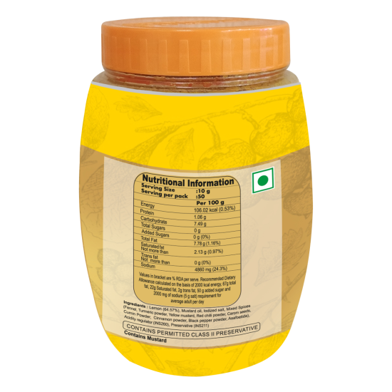 Patanjali Lemon Pickle 500 g - Tangy & Authentic Flavor