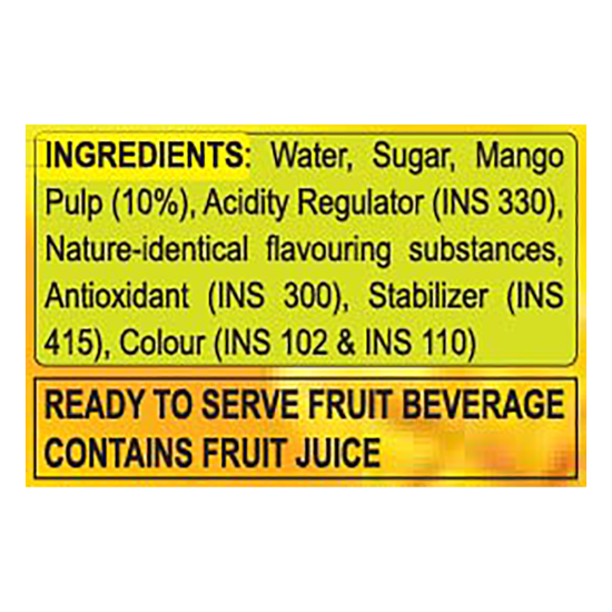 Natural Mango Beverage Tetra Pack 160 ml - Refreshing Mango Drink