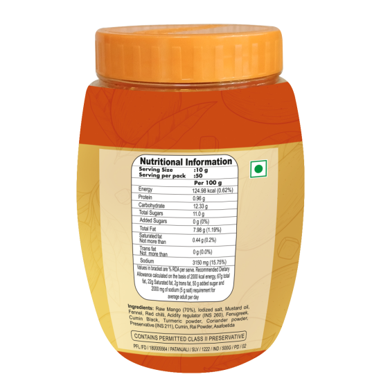 Patanjali Mango Pickle 500 g - Authentic Indian Taste