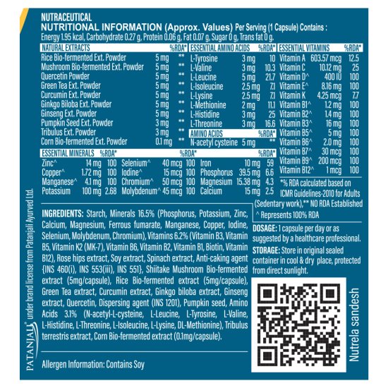 Patanjali Nutrela Daily Active Capsule 23g - Boost Your Energy Naturally