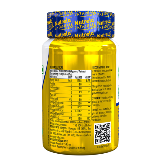 Patanjali Nutrela Org Omega 3 6 7 9 - Essential Fatty Acids Supplement
