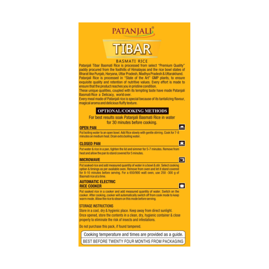 Patanjali Tibar Basmati Rice 1 kg - Premium Quality for Authentic Taste
