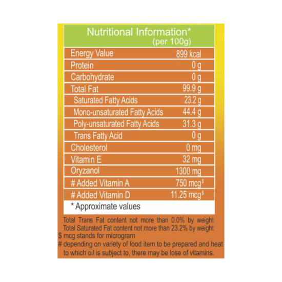Patanjali Rice Bran Oil 1 Ltr - Premium Cooking Oil
