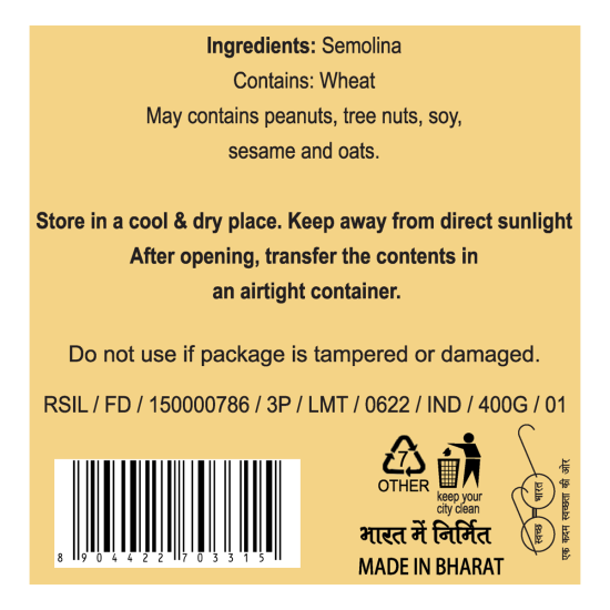 Patanjali Roasted Vermicelli 900 g - Versatile Indian Delight