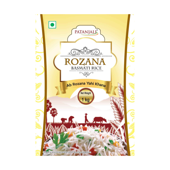 Patanjali Rozana Basmati Rice 1 kg - Premium Quality for Elegant Meals