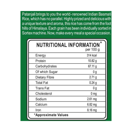Patanjali Shakti Xxl Basmati Rice 1 kg - Premium Quality and Aroma