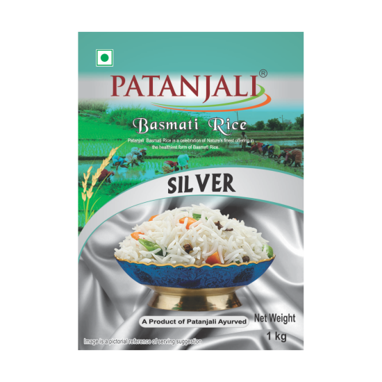 Patanjali Basmati Rice Silver 1 kg - Premium Quality Indian Rice