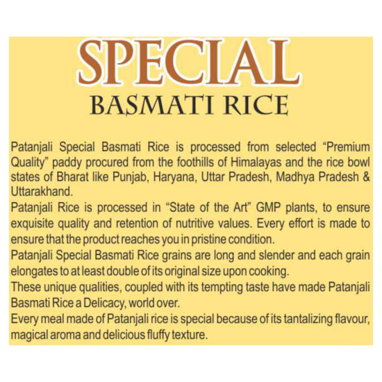 Patanjali Special Basmati Rice 1 kg - Premium Quality & Aromatic